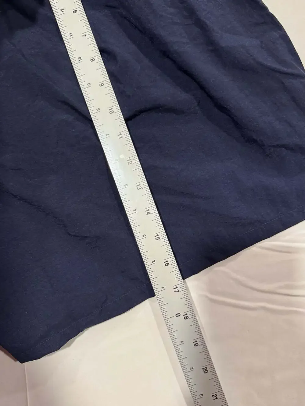 Vintage Y2K Speedo Nylon Athletic Swim Trunks Men's Size L Navy Blue